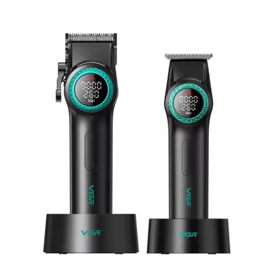 Набор машинок VGR Barber Comb V-001&V-977 Green Набор машинок VGR Barber Comb V-001&V-977 Green